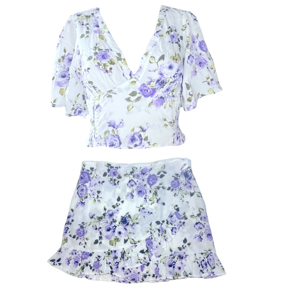 Forever 21 - Purple Floral Set (Medium & Small)